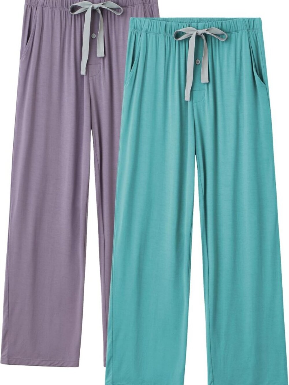 Lightweight Bamboo Rayon Men's Pajama Pants, Soft Comfy Lounge Bottoms, 2 Pack